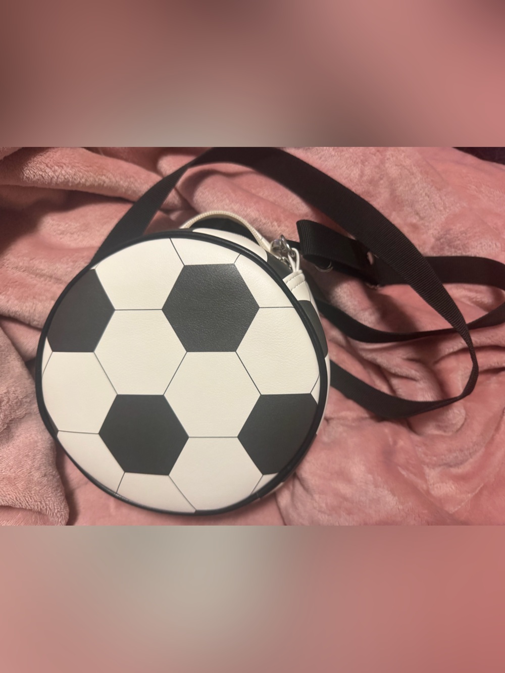 Old Navy Soccer Ball Round Crossbody Bag - Black & White